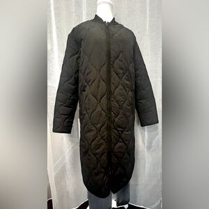 Pink Martini quilted coat, black, size small